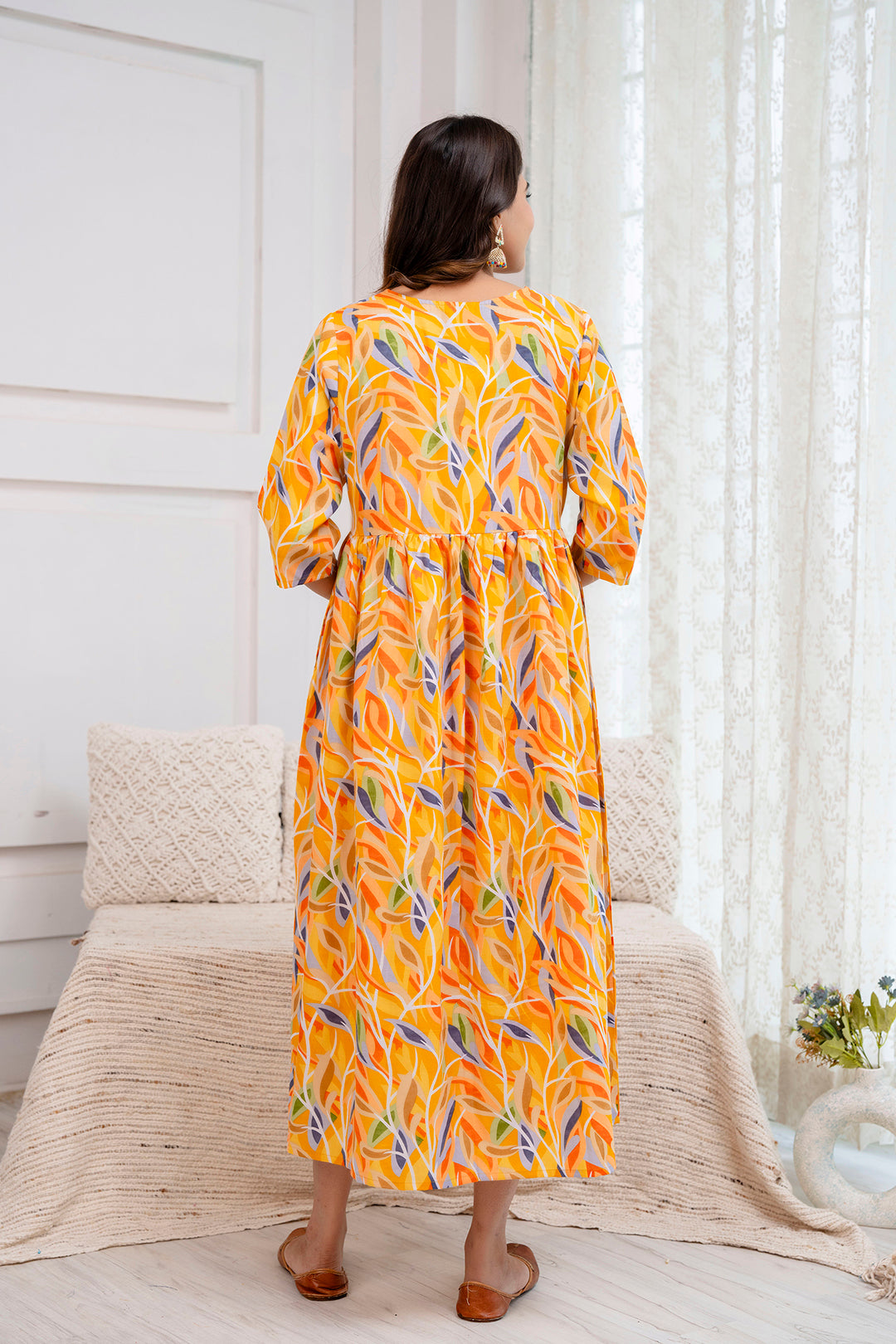 Fab Multicolor Printed Maternity Dress For Women | LASVINI - Redefining Indian Fashion with Elegance