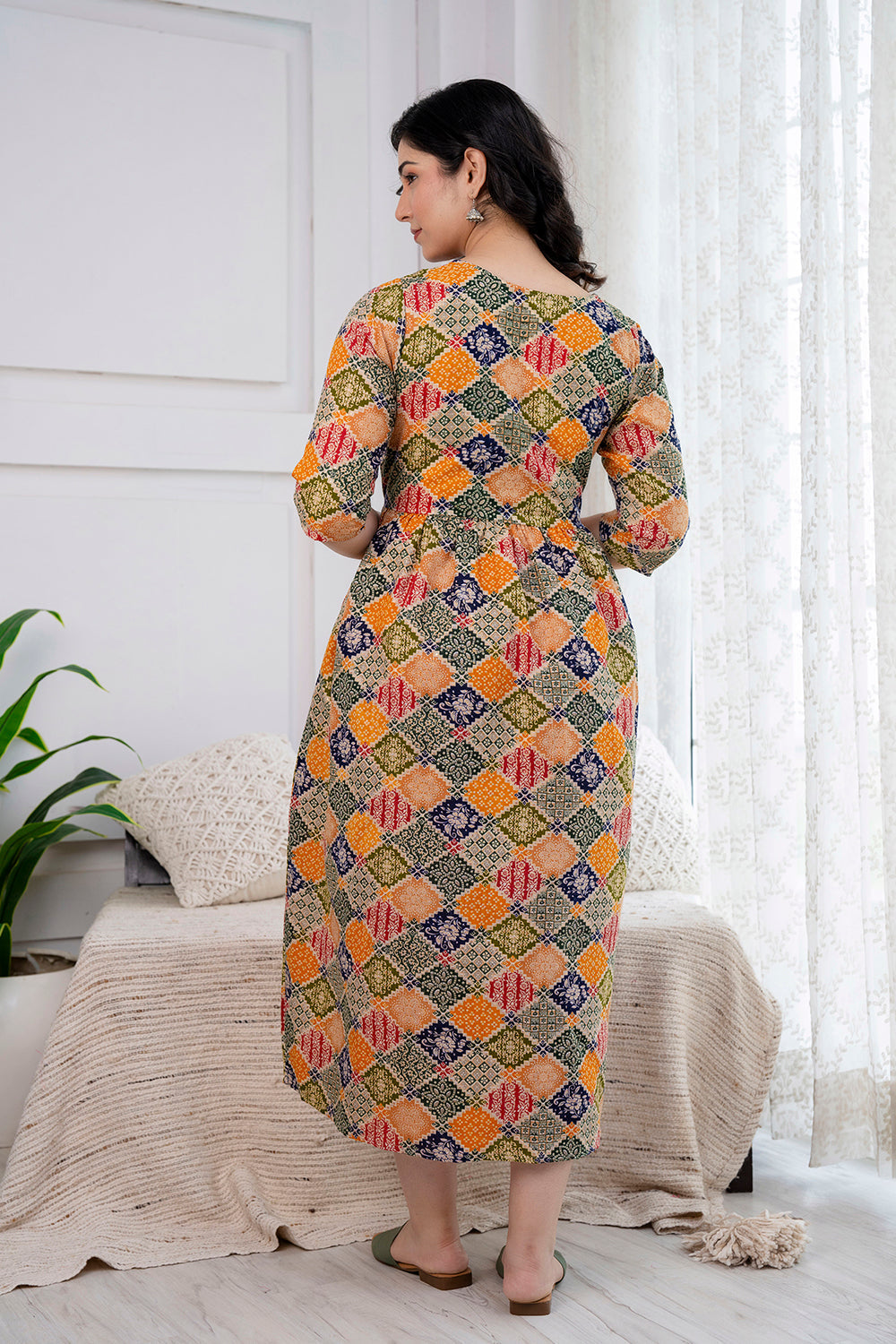 Multicolor Printed Maternity Dress For Women | LASVINI - Redefining Indian Fashion with Elegance