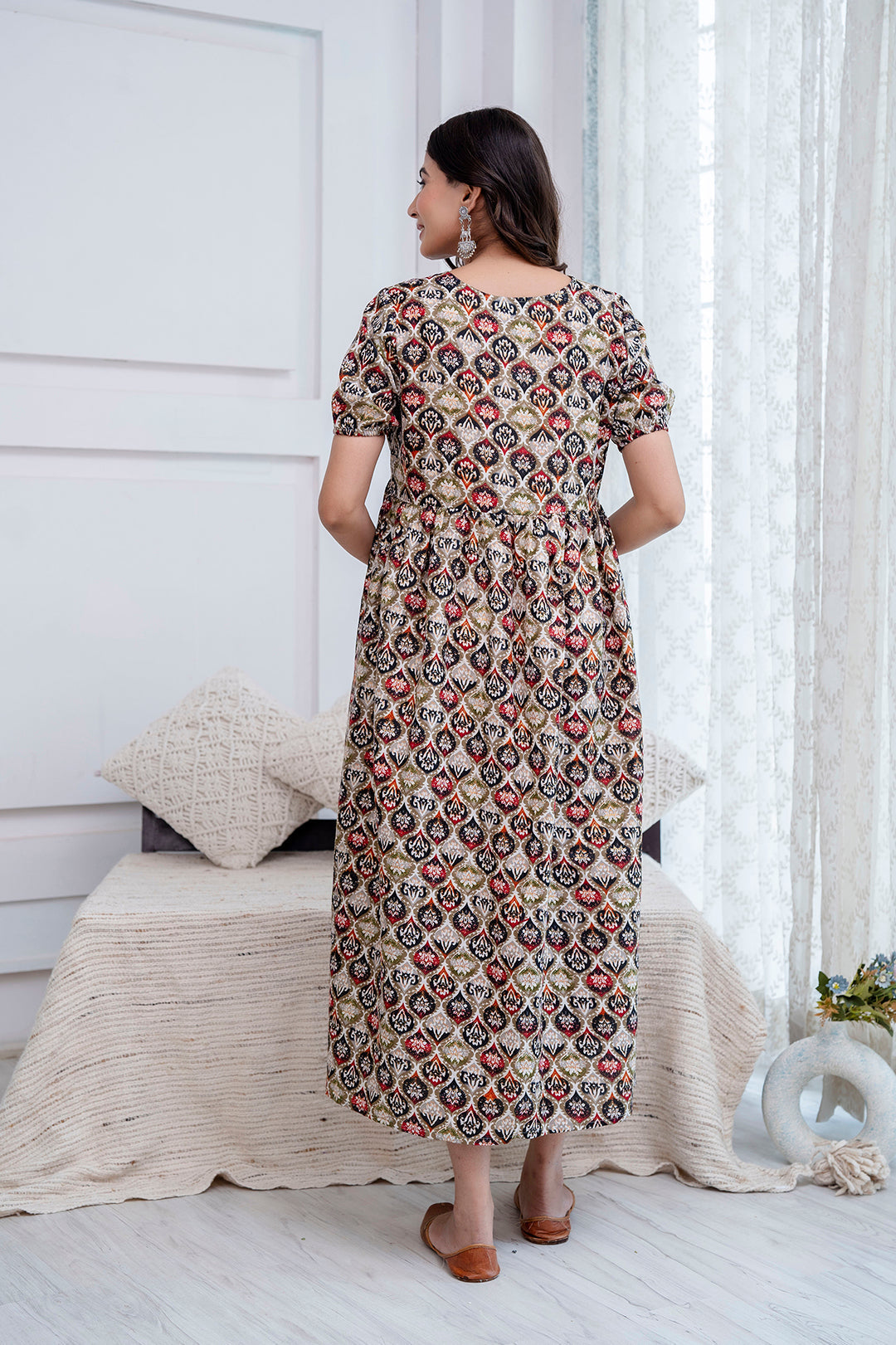 Fab Multi Printed Maternity Dress For Women | LASVINI - Redefining Indian Fashion with Elegance
