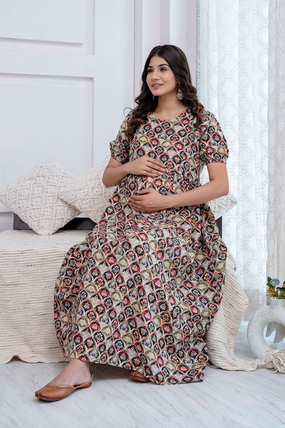 Fab Multi Printed Maternity Dress For Women | LASVINI - Redefining Indian Fashion with Elegance