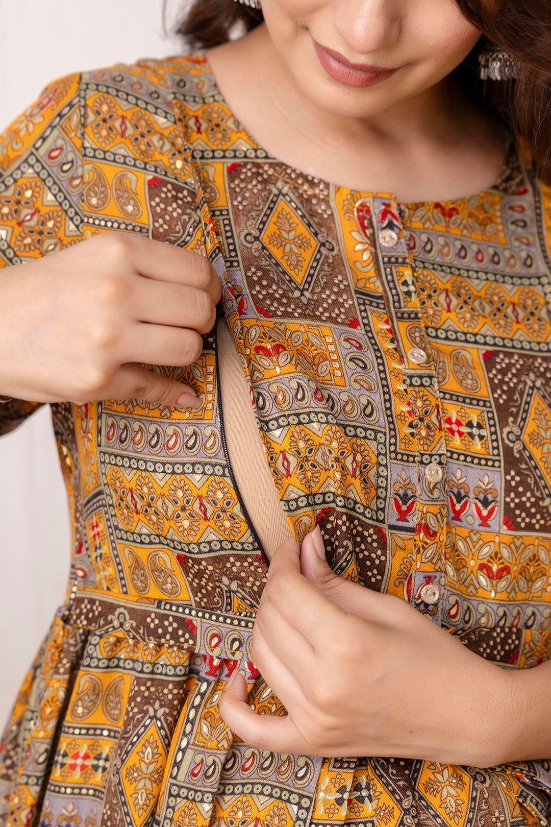 Fab Multi Printed Maternity Dress For Women | LASVINI - Redefining Indian Fashion with Elegance