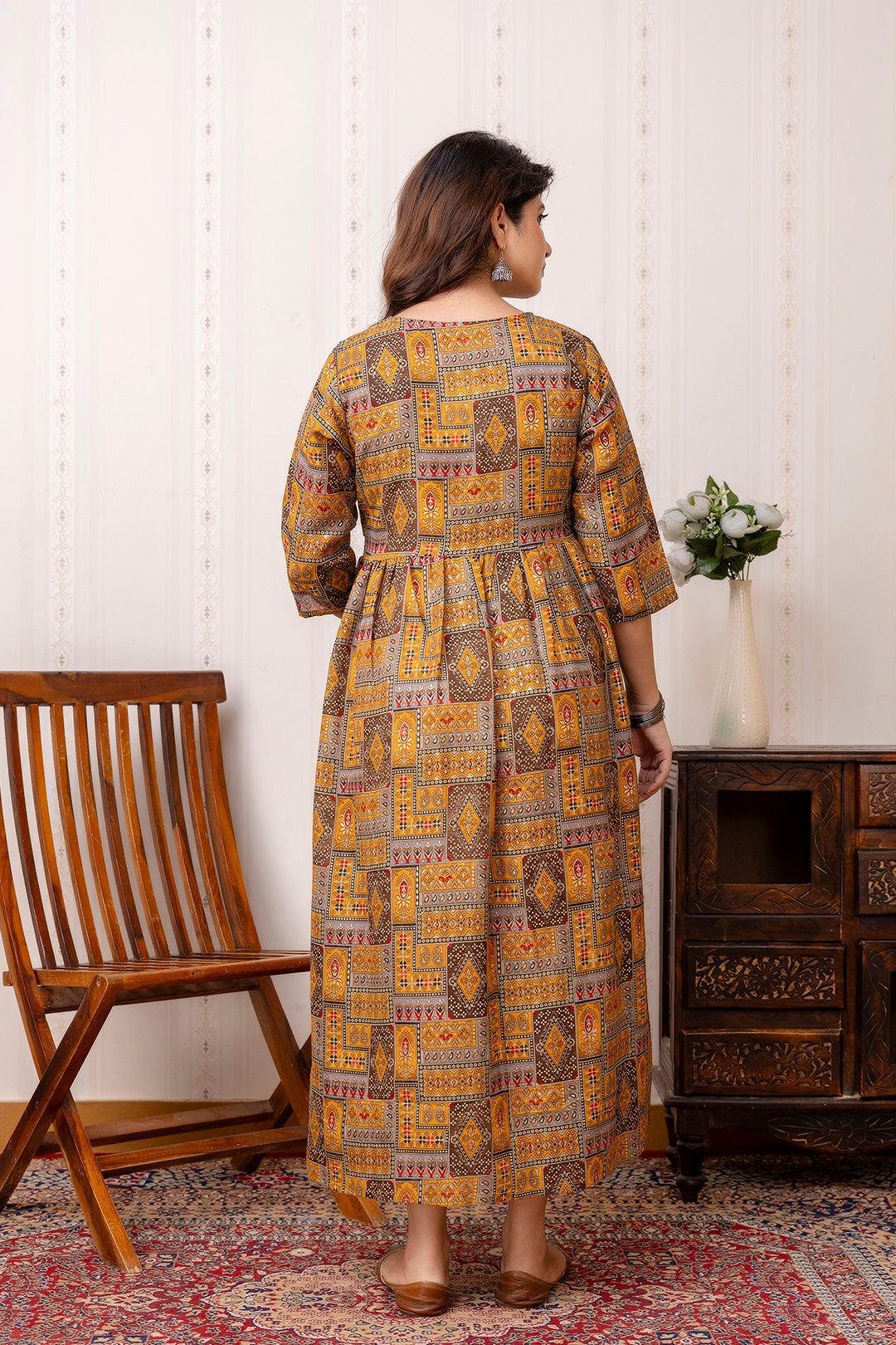 Fab Multi Printed Maternity Dress For Women | LASVINI - Redefining Indian Fashion with Elegance