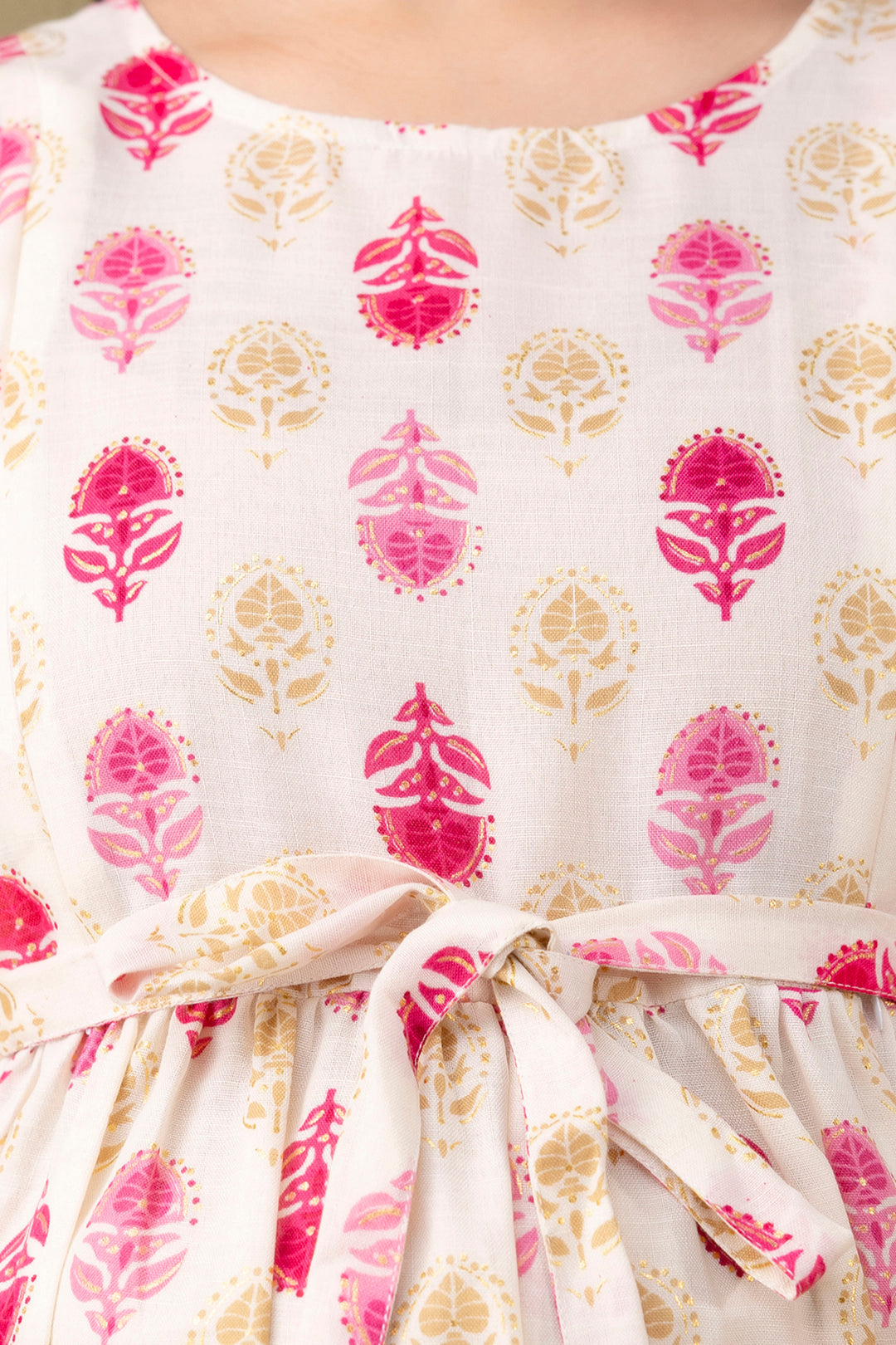 Women Off White Printed Flared Maternity Dress | LASVINI - Redefining Indian Fashion with Elegance