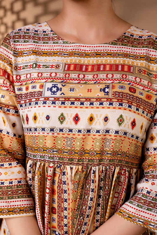 Women Multi Printed Peplum Tunic | LASVINI - Redefining Indian Fashion with Elegance