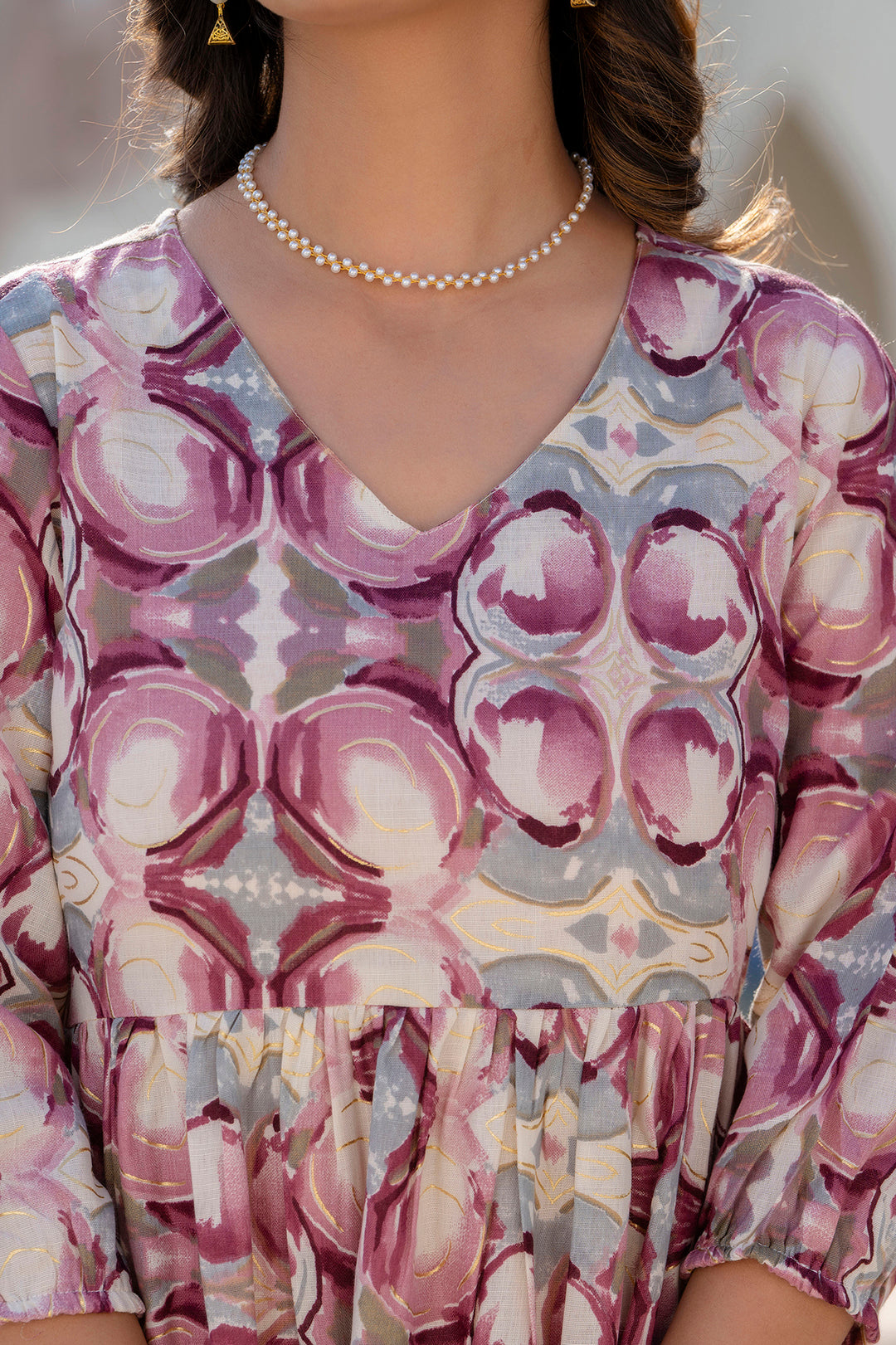 Women Multi Abstract Printed Flared Dress | LASVINI - Redefining Indian Fashion with Elegance