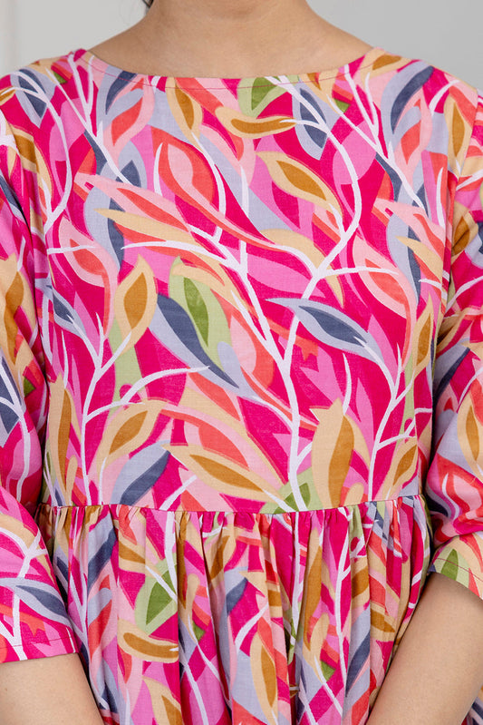 Women Multi Ethnic Printed Flared Dress | LASVINI - Redefining Indian Fashion with Elegance