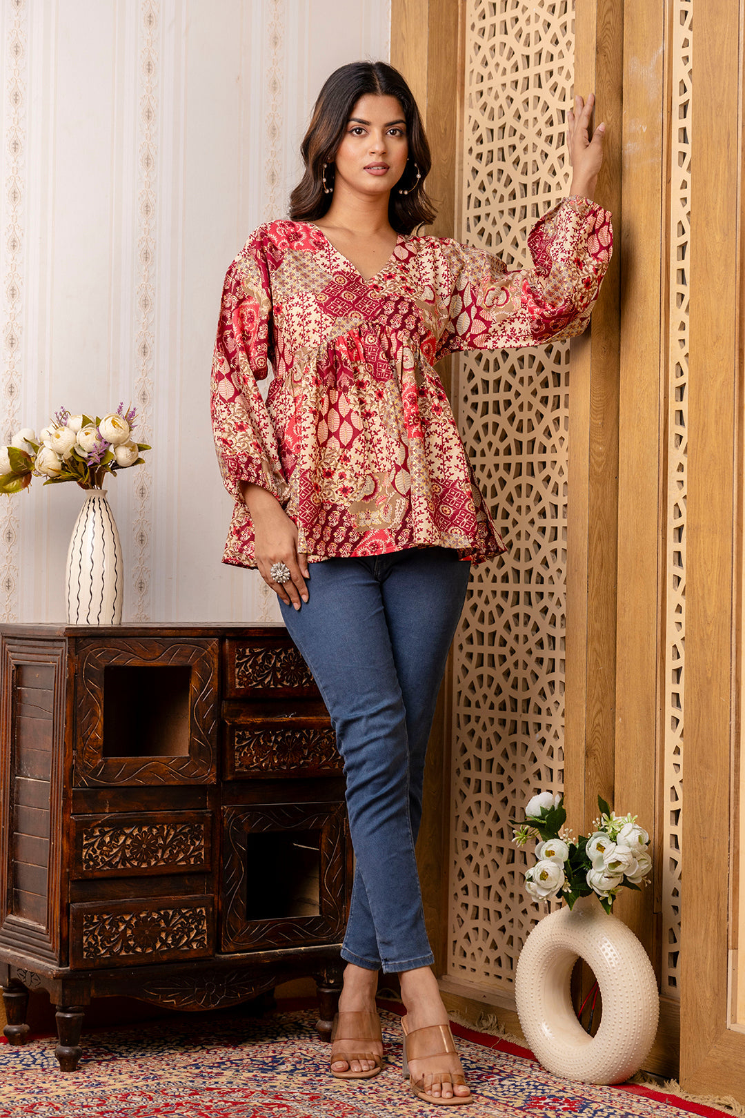 Women Multi Printed Peplum Tunic | LASVINI - Redefining Indian Fashion with Elegance