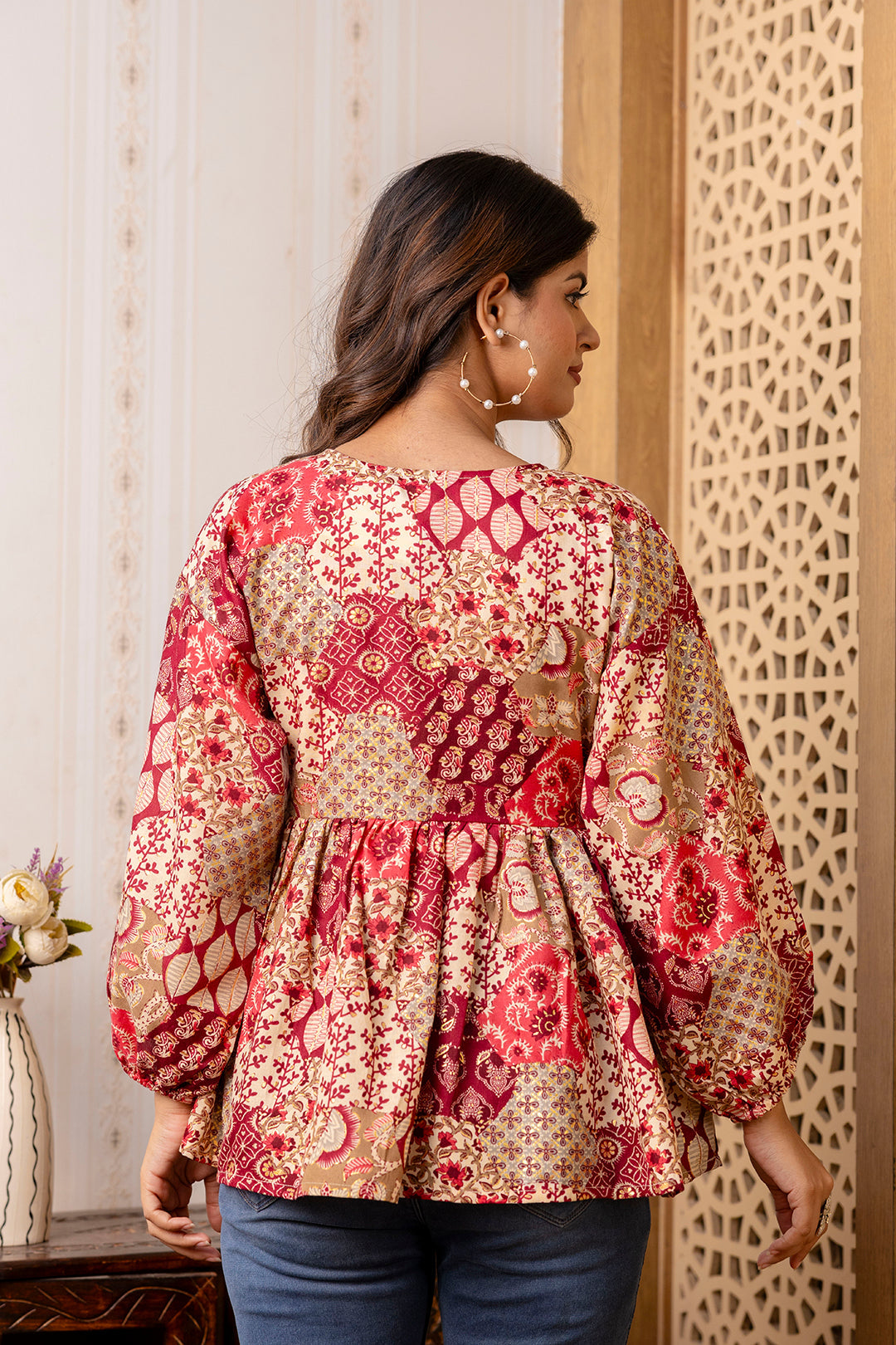 Women Multi Printed Peplum Tunic | LASVINI - Redefining Indian Fashion with Elegance