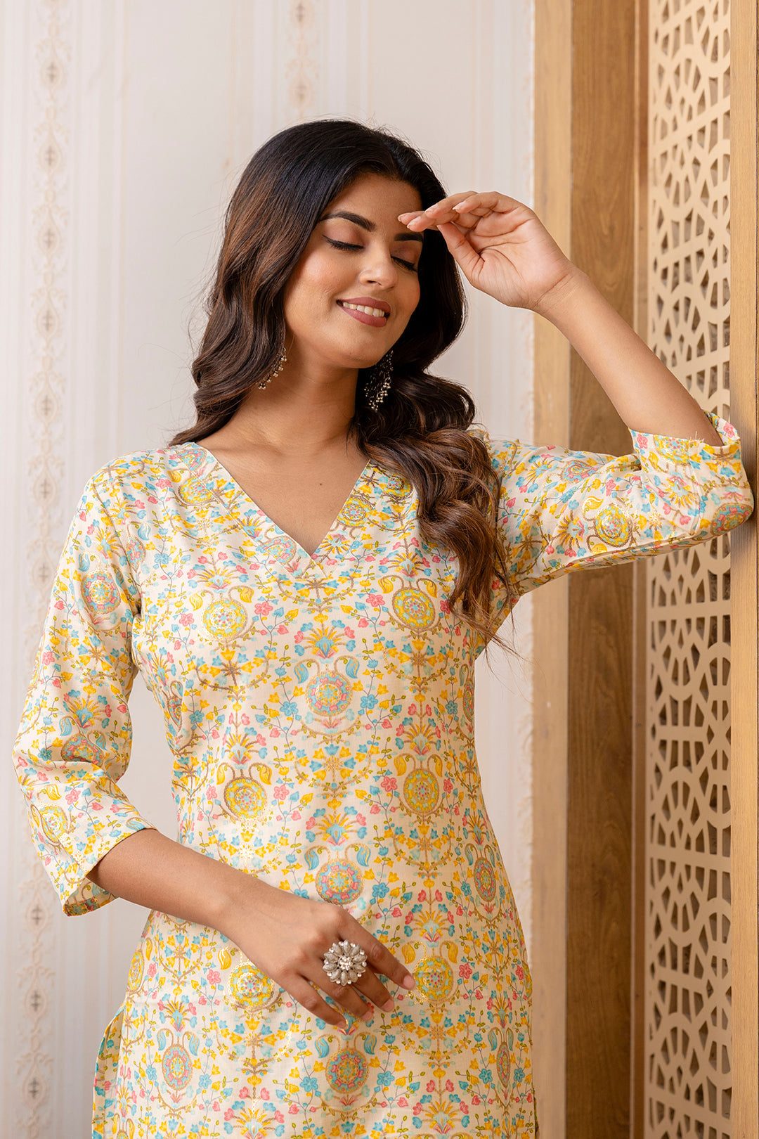 Women Multi Printed Straight Kurta With Trouser | LASVINI - Redefining Indian Fashion with Elegance