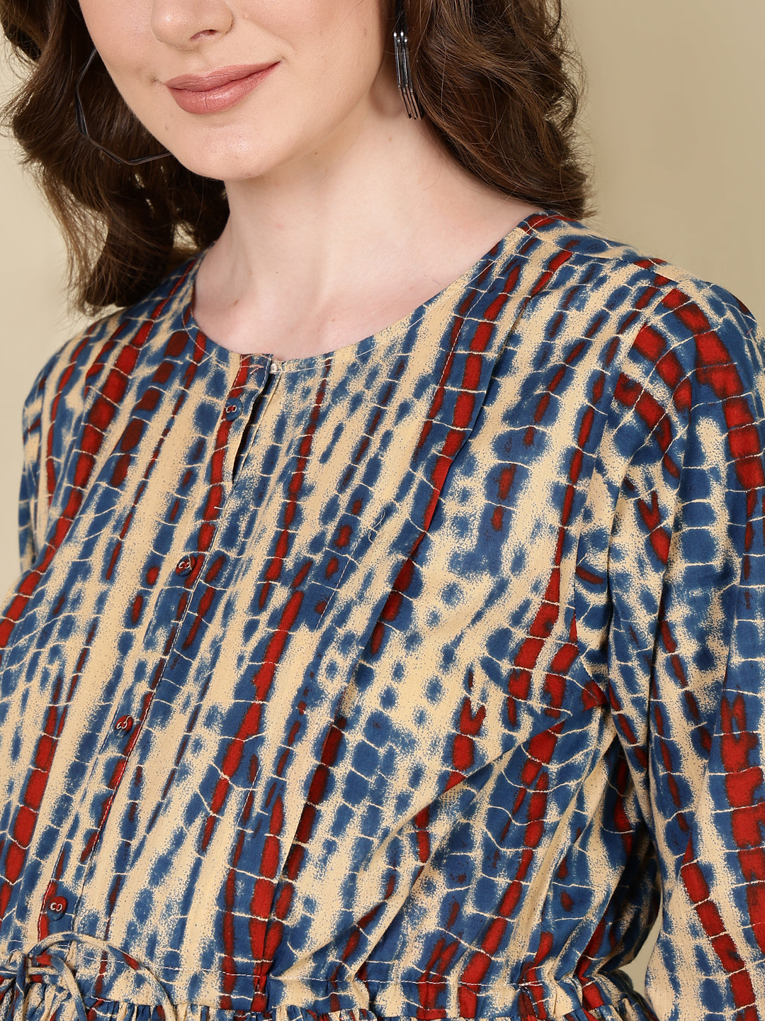 Women Multi Printed Flared Maternity Dress | LASVINI - Redefining Indian Fashion with Elegance