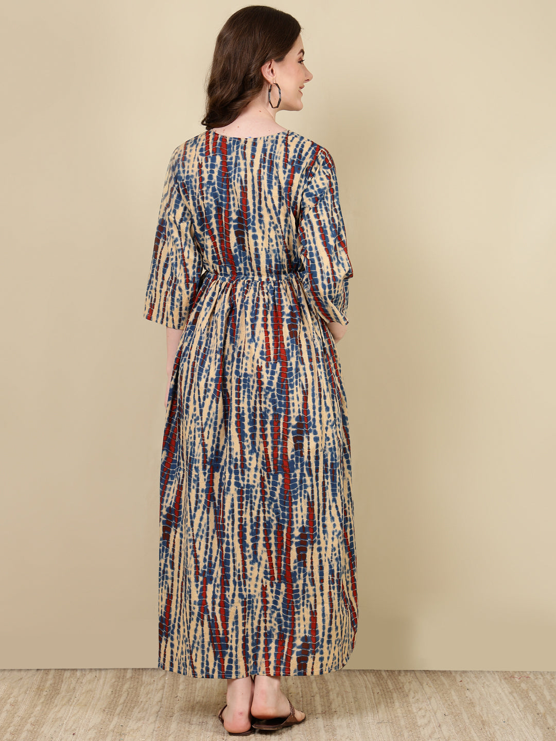 Women Multi Printed Flared Maternity Dress | LASVINI - Redefining Indian Fashion with Elegance