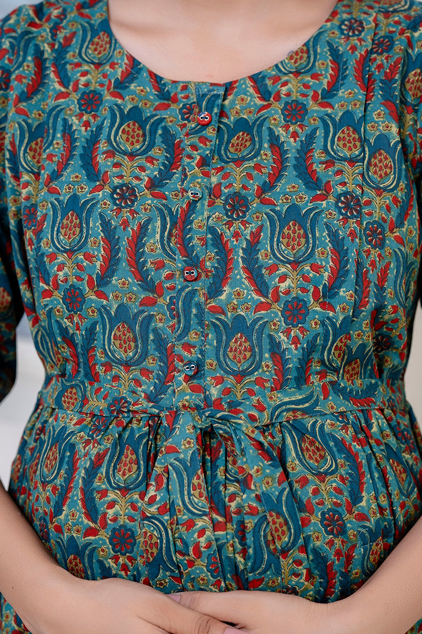 Multi Printed Maternity Dress For Women | LASVINI - Redefining Indian Fashion with Elegance