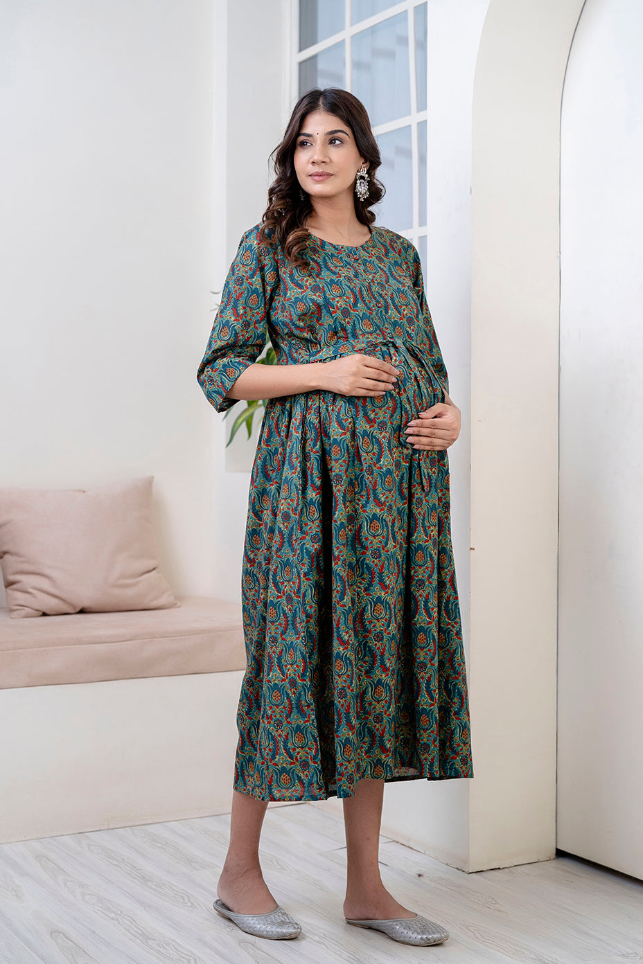 Multi Printed Maternity Dress For Women | LASVINI - Redefining Indian Fashion with Elegance
