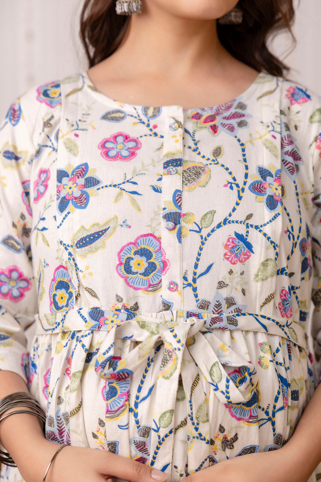 Off White Maternity Dress For Women | LASVINI - Redefining Indian Fashion with Elegance
