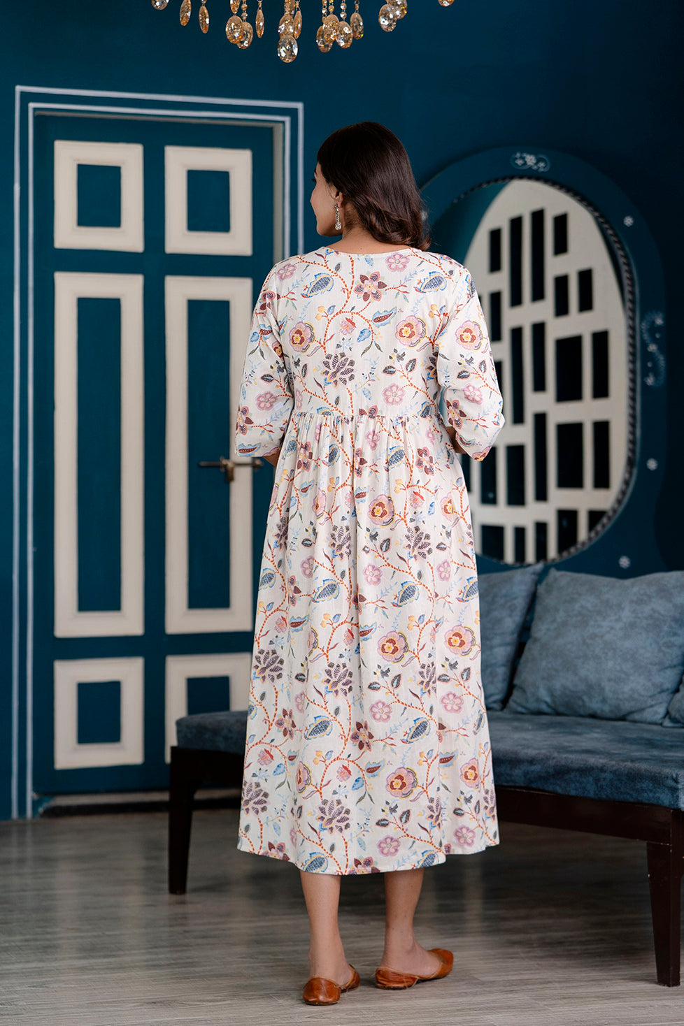 Off White Maternity Dress For Women | LASVINI - Redefining Indian Fashion with Elegance