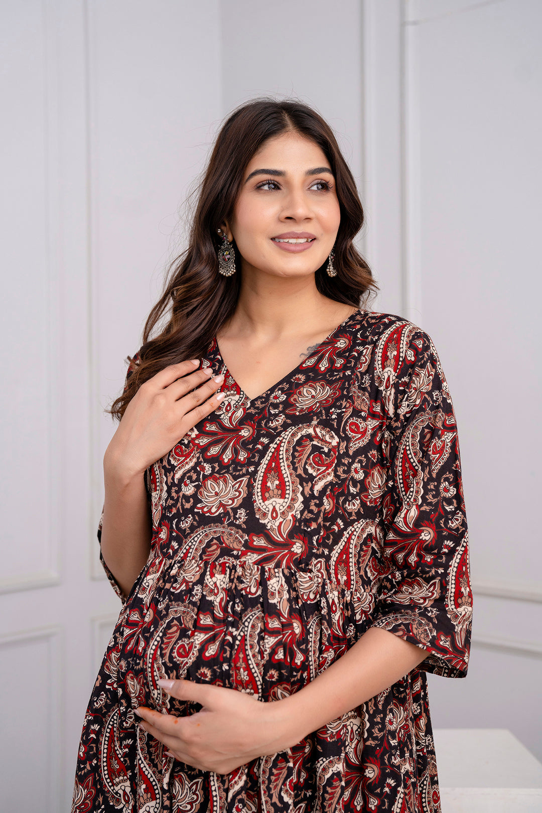 Black Maternity Dress For Women | LASVINI - Redefining Indian Fashion with Elegance