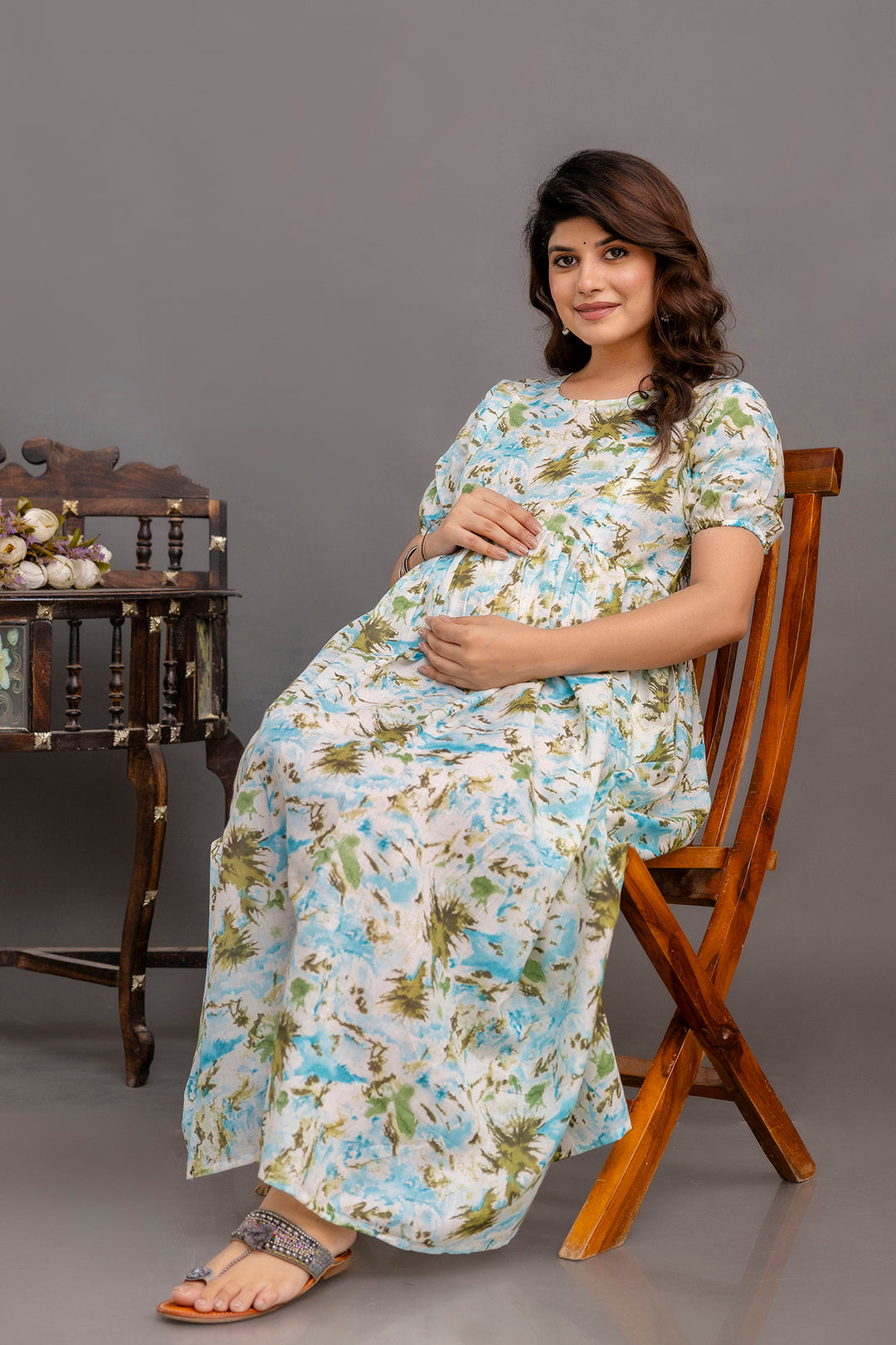 Off White Maternity Dress For Women | LASVINI - Redefining Indian Fashion with Elegance