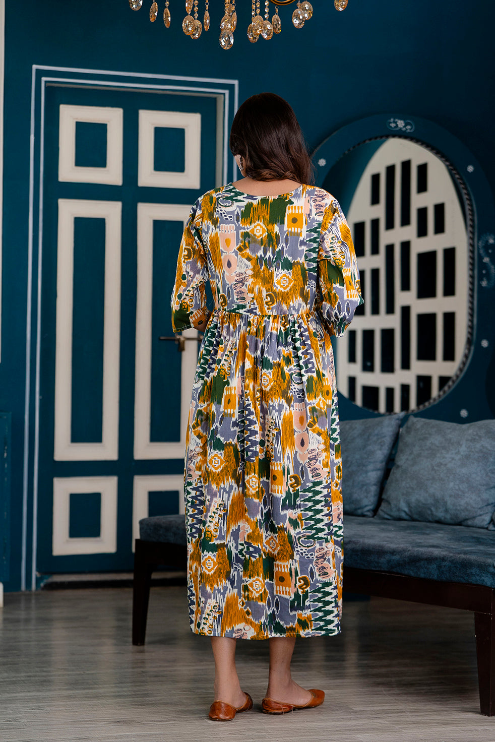 Multi Printed Maternity Dress For Women | LASVINI - Redefining Indian Fashion with Elegance