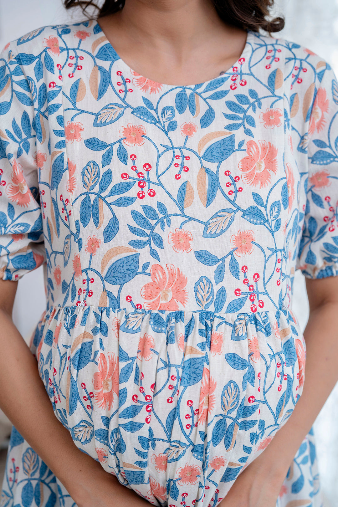 Off White Maternity Dress For Women | LASVINI - Redefining Indian Fashion with Elegance
