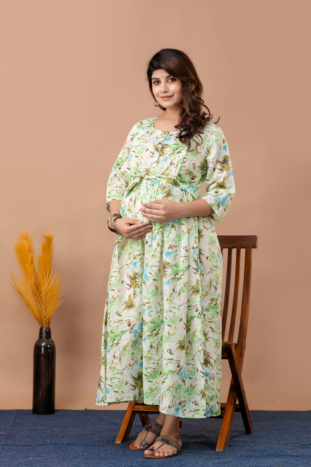 Off White Maternity Dress For Women | LASVINI - Redefining Indian Fashion with Elegance