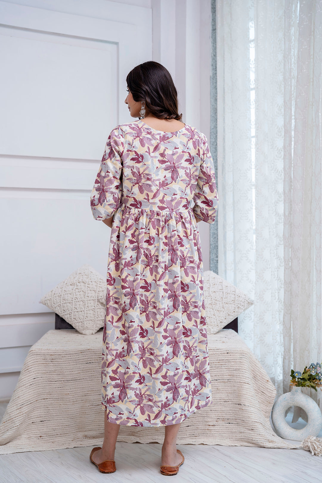 Off White Maternity Dress For Women | LASVINI - Redefining Indian Fashion with Elegance