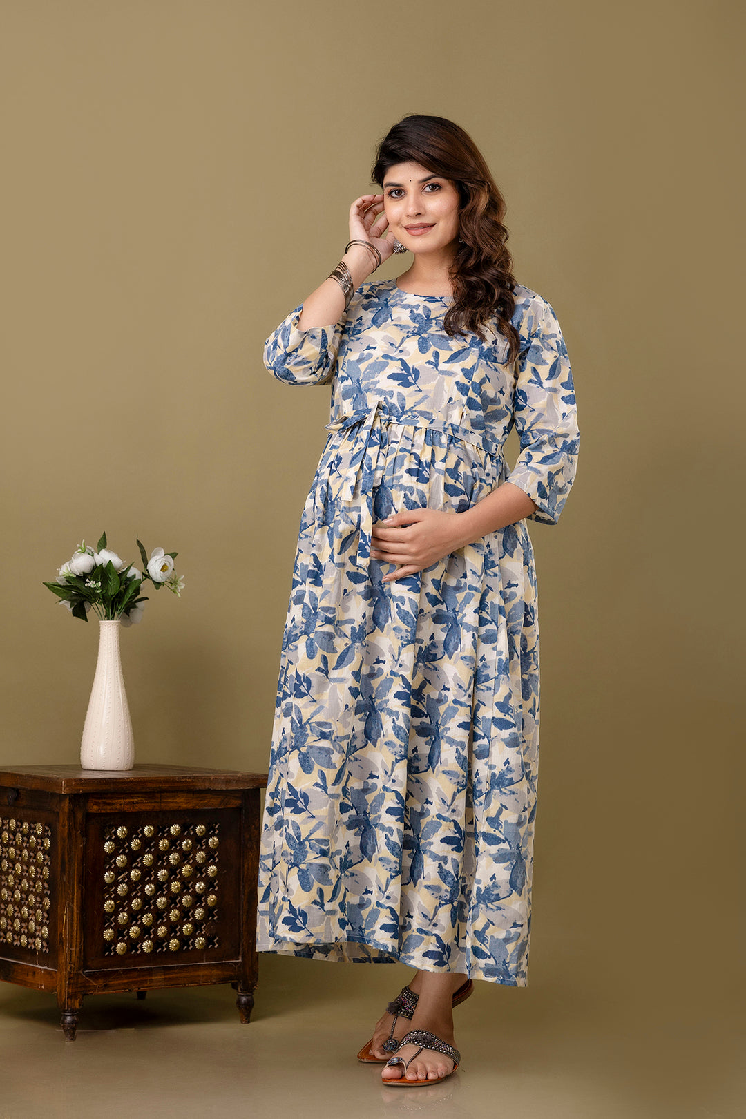 Multi Printed Maternity Dress For Women | LASVINI - Redefining Indian Fashion with Elegance