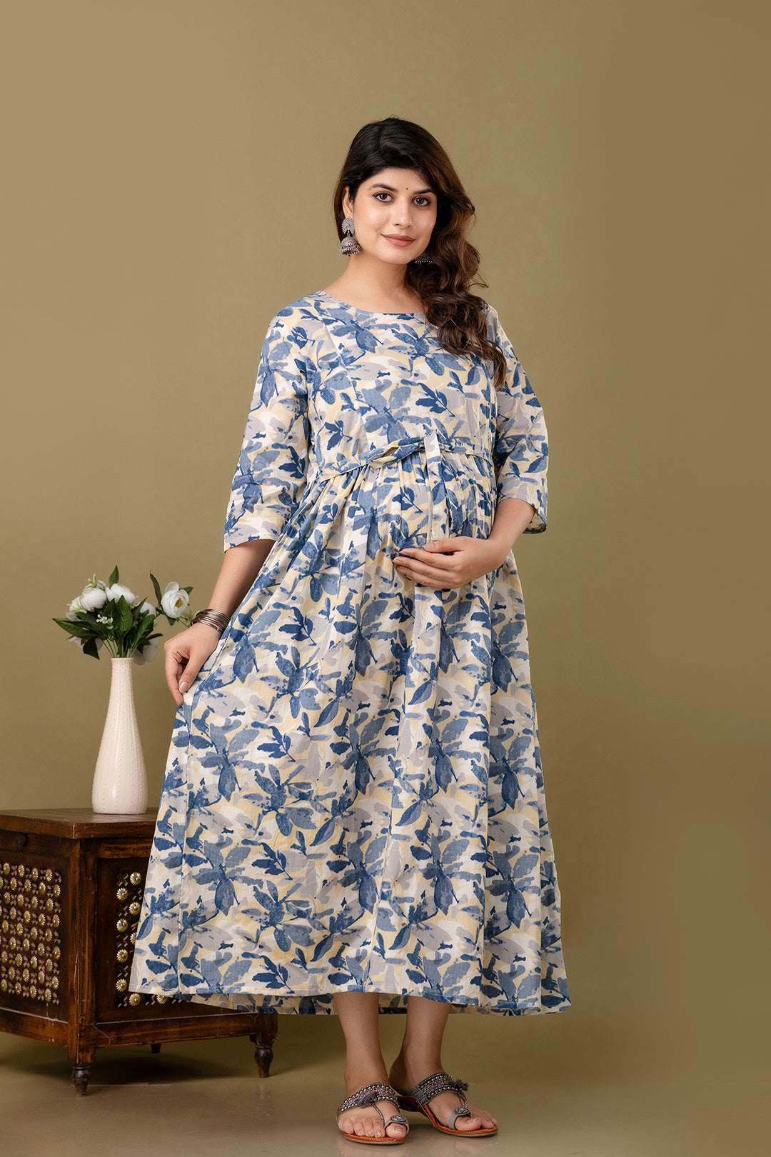 Multi Printed Maternity Dress For Women | LASVINI - Redefining Indian Fashion with Elegance
