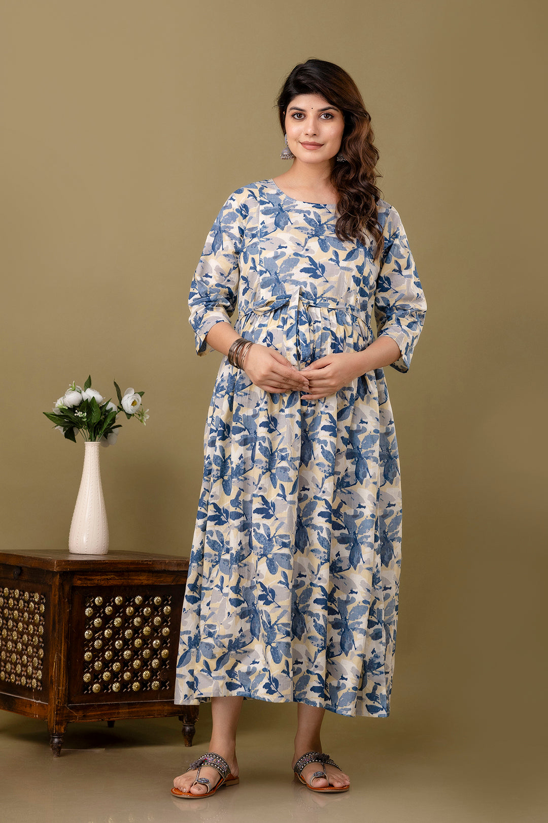 Multi Printed Maternity Dress For Women | LASVINI - Redefining Indian Fashion with Elegance