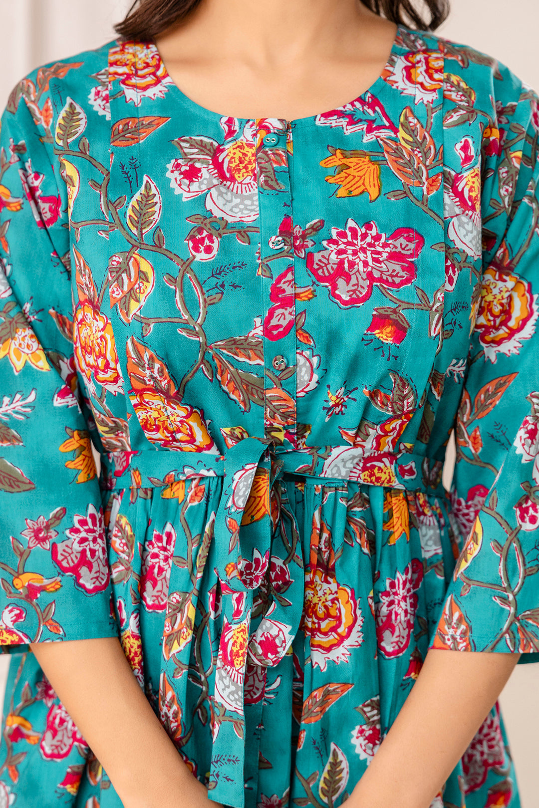 Floral Printed Maternity Dress fro Women | LASVINI - Redefining Indian Fashion with Elegance