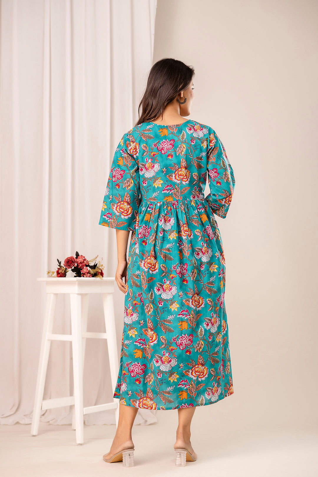 Floral Printed Maternity Dress fro Women | LASVINI - Redefining Indian Fashion with Elegance