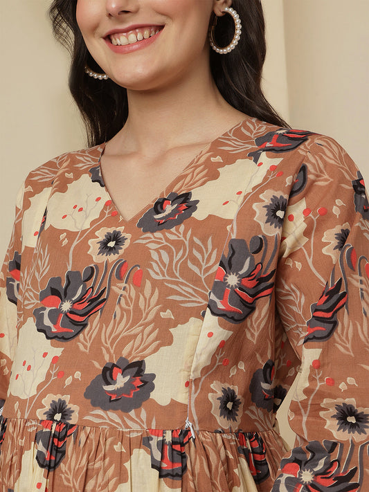 Floral Printed Maternity Dress fro Women | LASVINI - Redefining Indian Fashion with Elegance