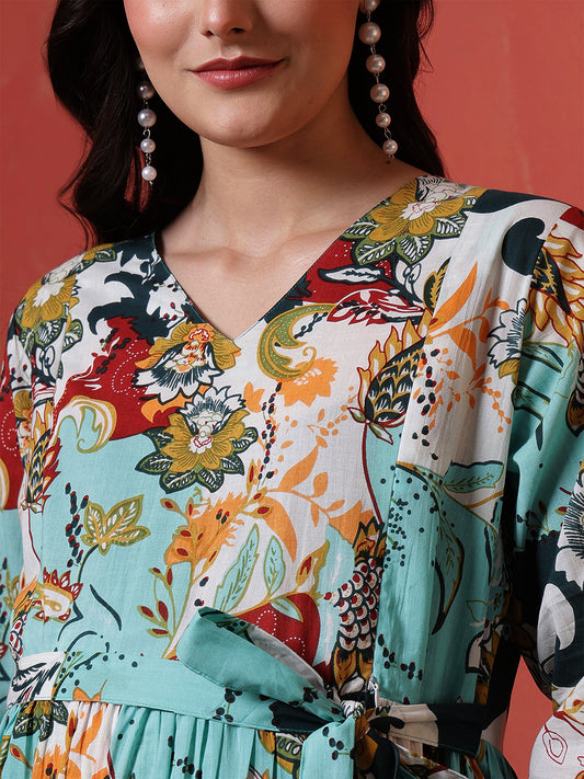 Multicolor Printed Maternity Dress fro Women | LASVINI - Redefining Indian Fashion with Elegance