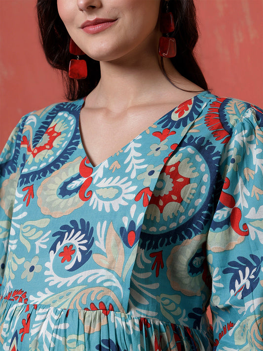 Multicolor Printed Maternity Dress fro Women | LASVINI - Redefining Indian Fashion with Elegance