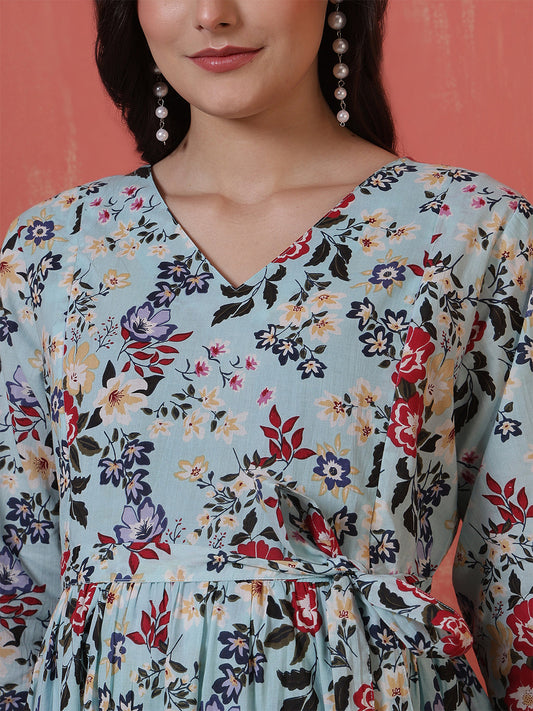 Multicolor Printed Maternity Dress fro Women | LASVINI - Redefining Indian Fashion with Elegance