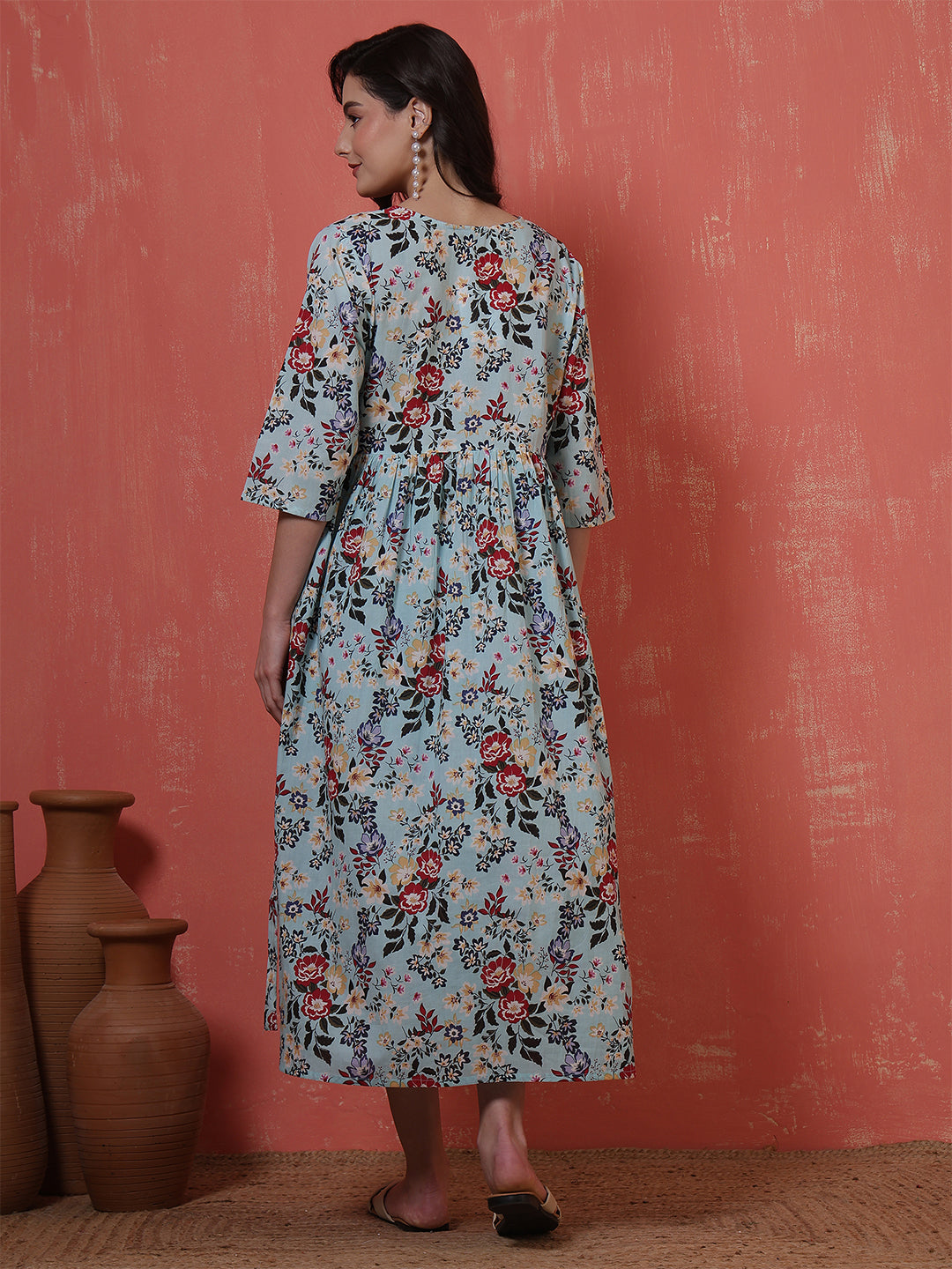 Multicolor Printed Maternity Dress fro Women | LASVINI - Redefining Indian Fashion with Elegance