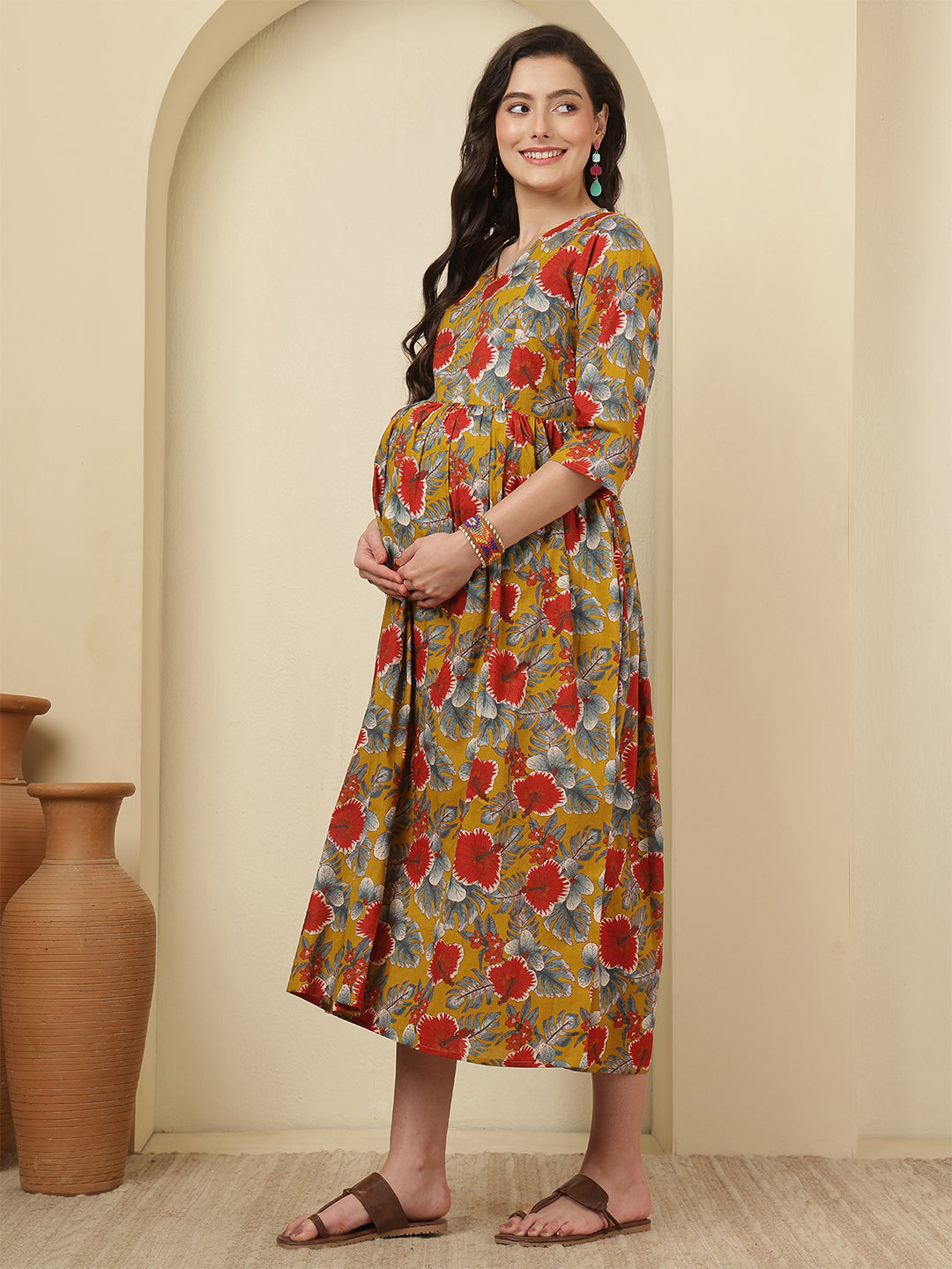 Multicolor Printed Maternity Dress fro Women | LASVINI - Redefining Indian Fashion with Elegance