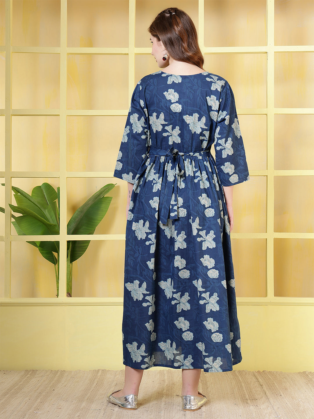 Blue Printed Dress For Women | LASVINI - Redefining Indian Fashion with Elegance