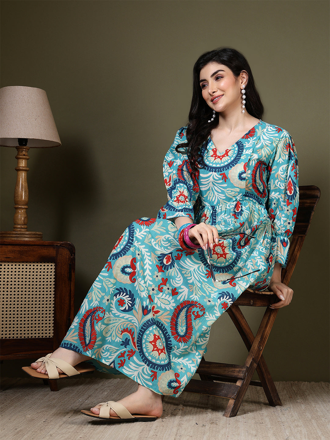 Multicolor Printed Dress for Women | LASVINI - Redefining Indian Fashion with Elegance