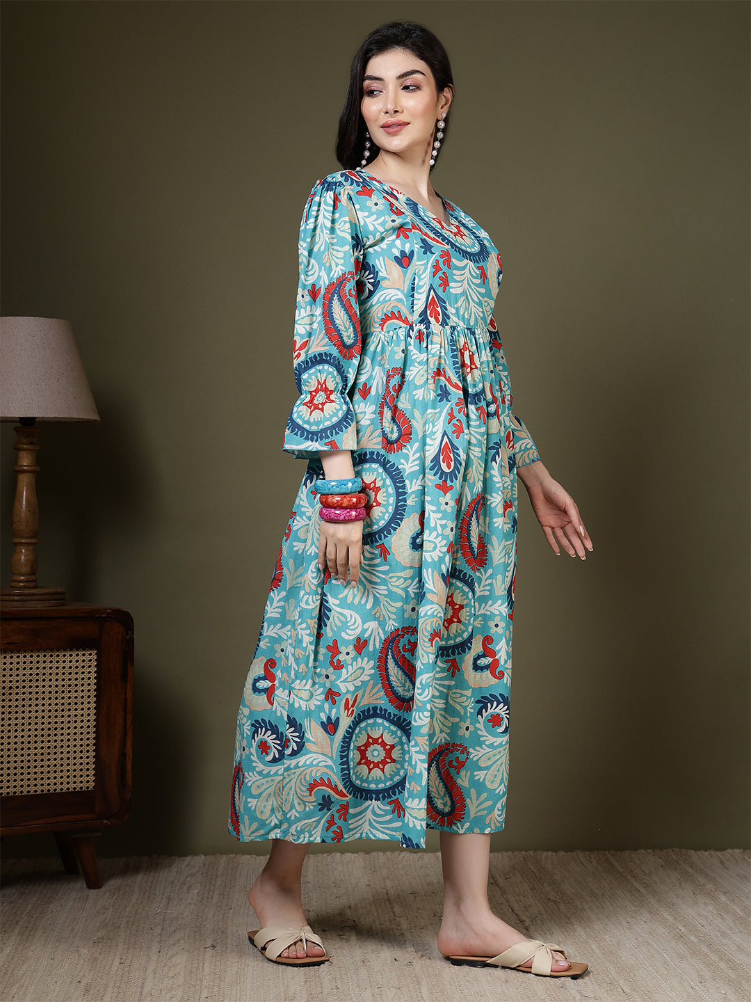 Multicolor Printed Dress for Women | LASVINI - Redefining Indian Fashion with Elegance