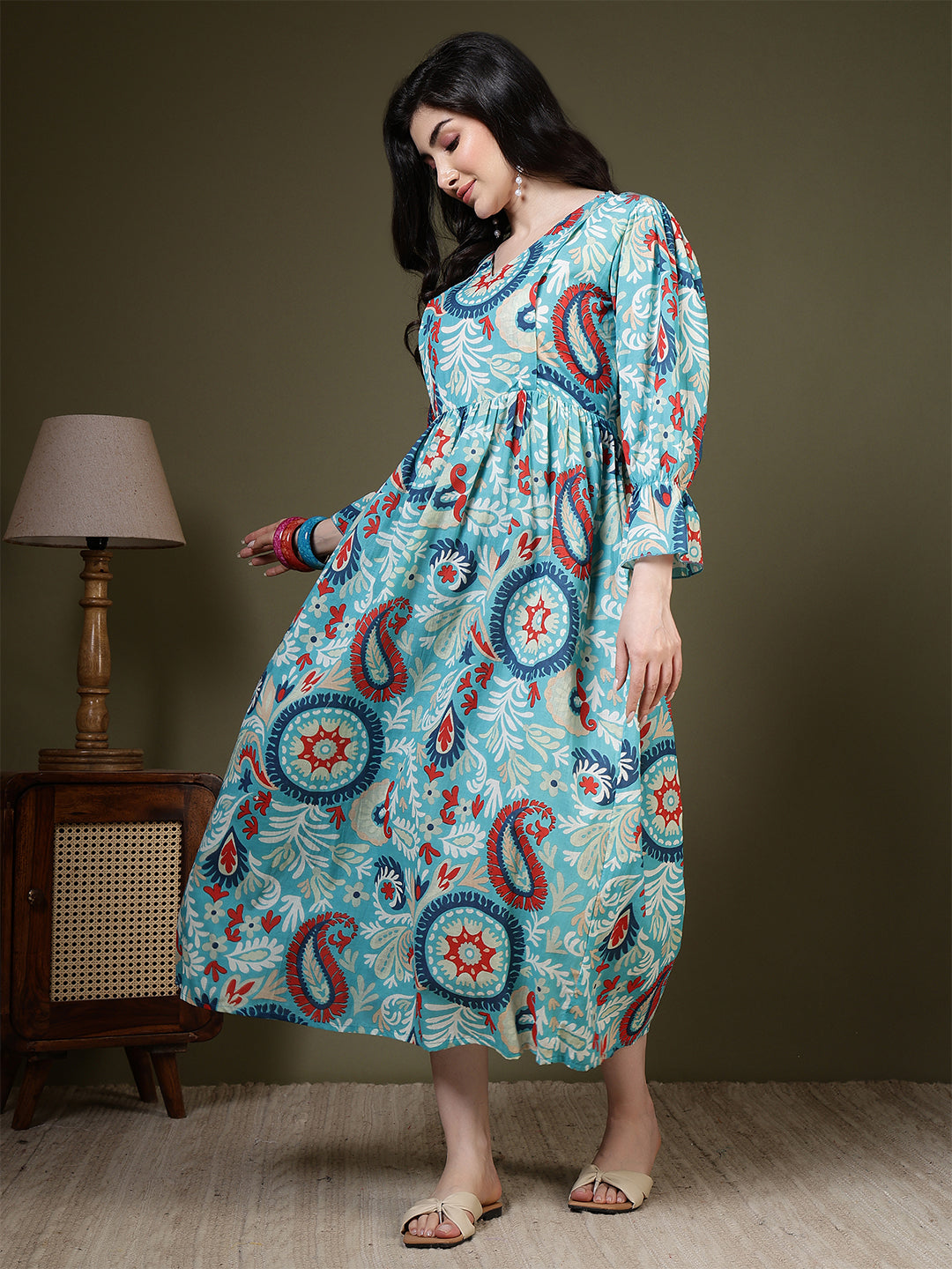 Multicolor Printed Dress for Women | LASVINI - Redefining Indian Fashion with Elegance