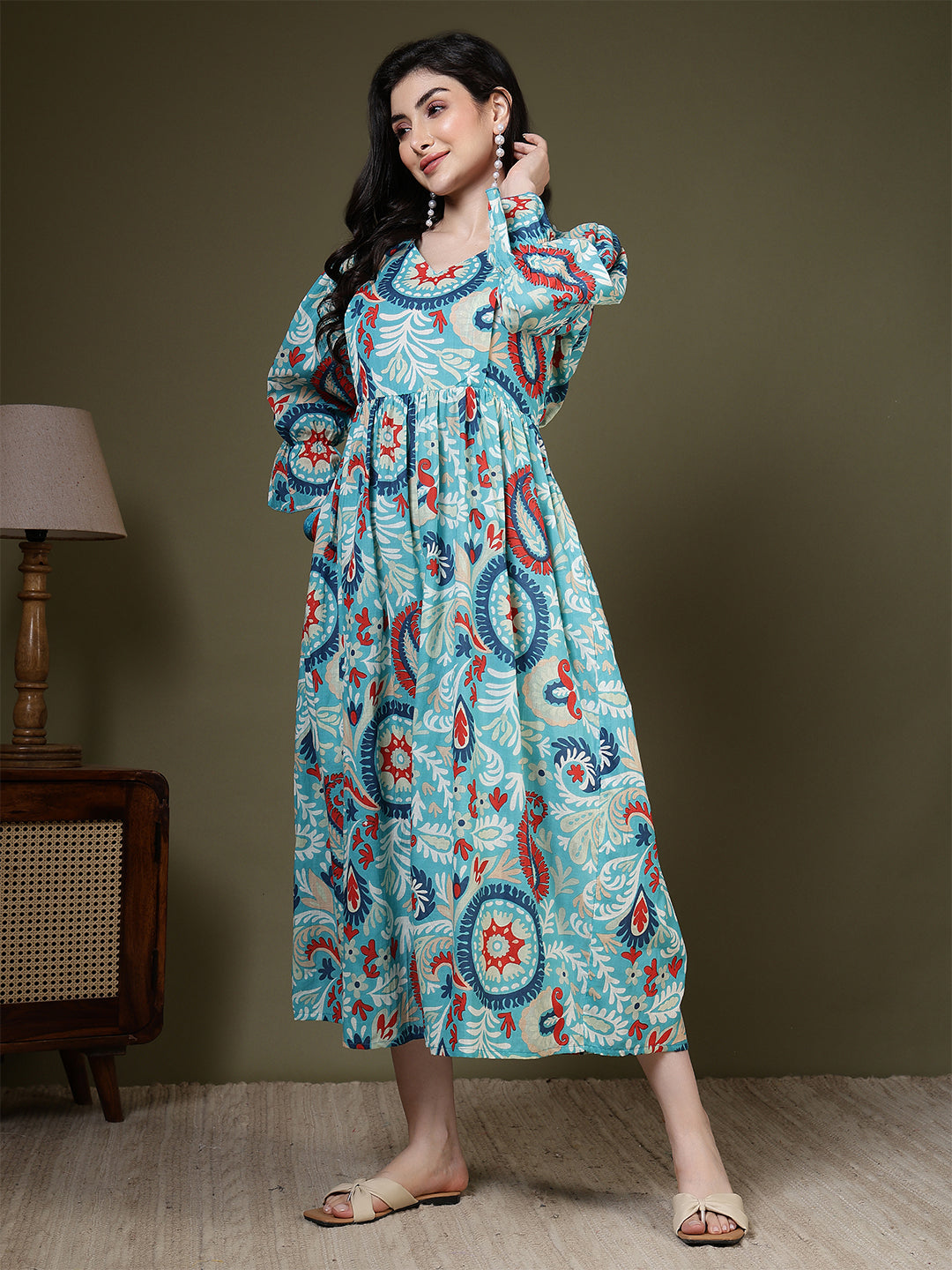 Multicolor Printed Dress for Women | LASVINI - Redefining Indian Fashion with Elegance