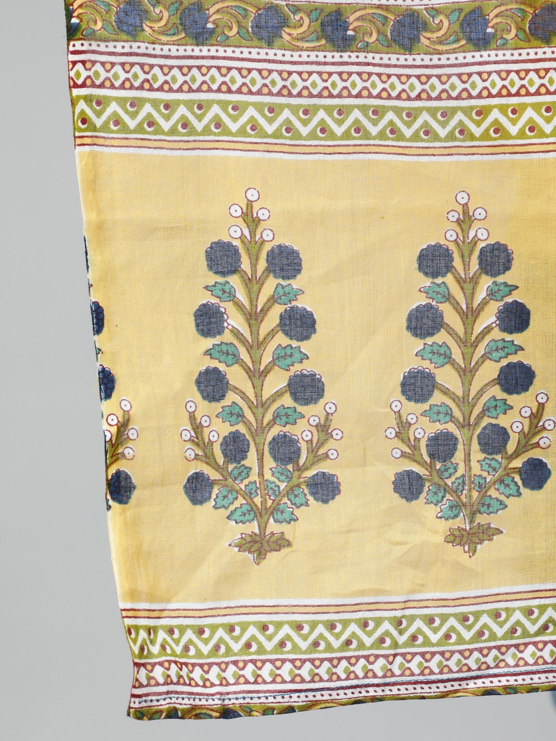 Women Navy Blue & Yellow Floral Printed Straight Kurta With Plazo & Dupatta | LASVINI - Redefining Indian Fashion with Elegance