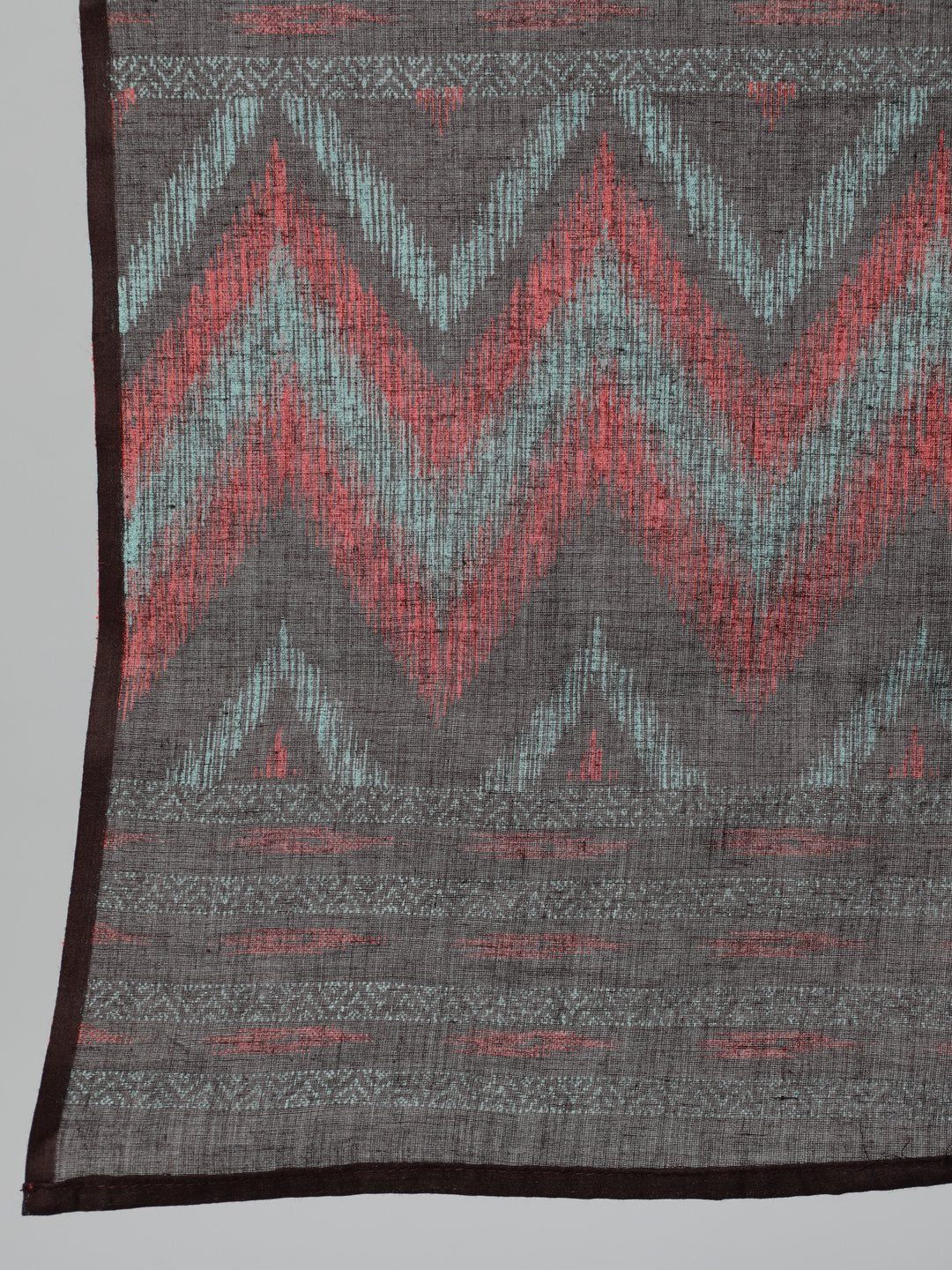 Women Sage Green & Brown Printed Straight Kurta With Plazao & Dupatta | LASVINI - Redefining Indian Fashion with Elegance