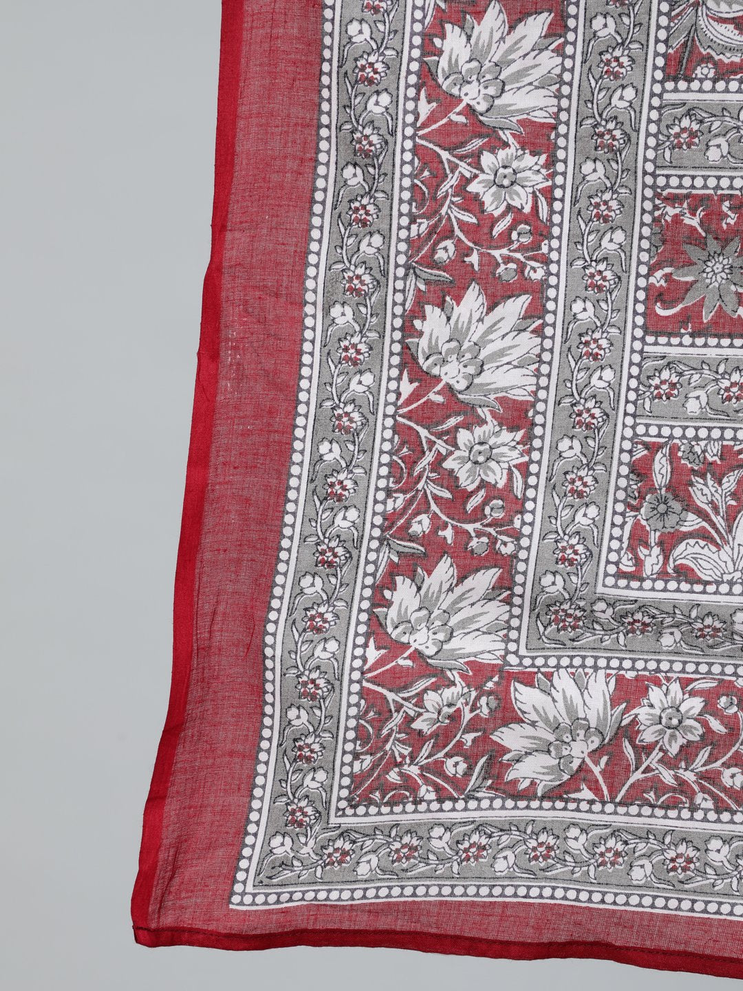 Plus Size Women Red Printed Straight Kurta With Palazo & Dupatta | LASVINI - Redefining Indian Fashion with Elegance