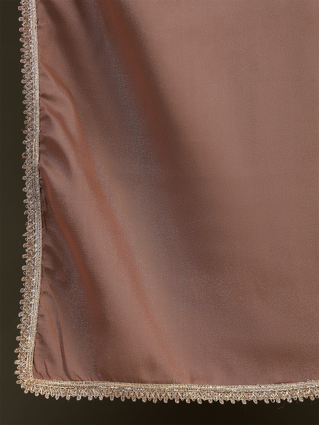 Brown Saree embellished with lace & Unstitched blouse | LASVINI - Redefining Indian Fashion with Elegance