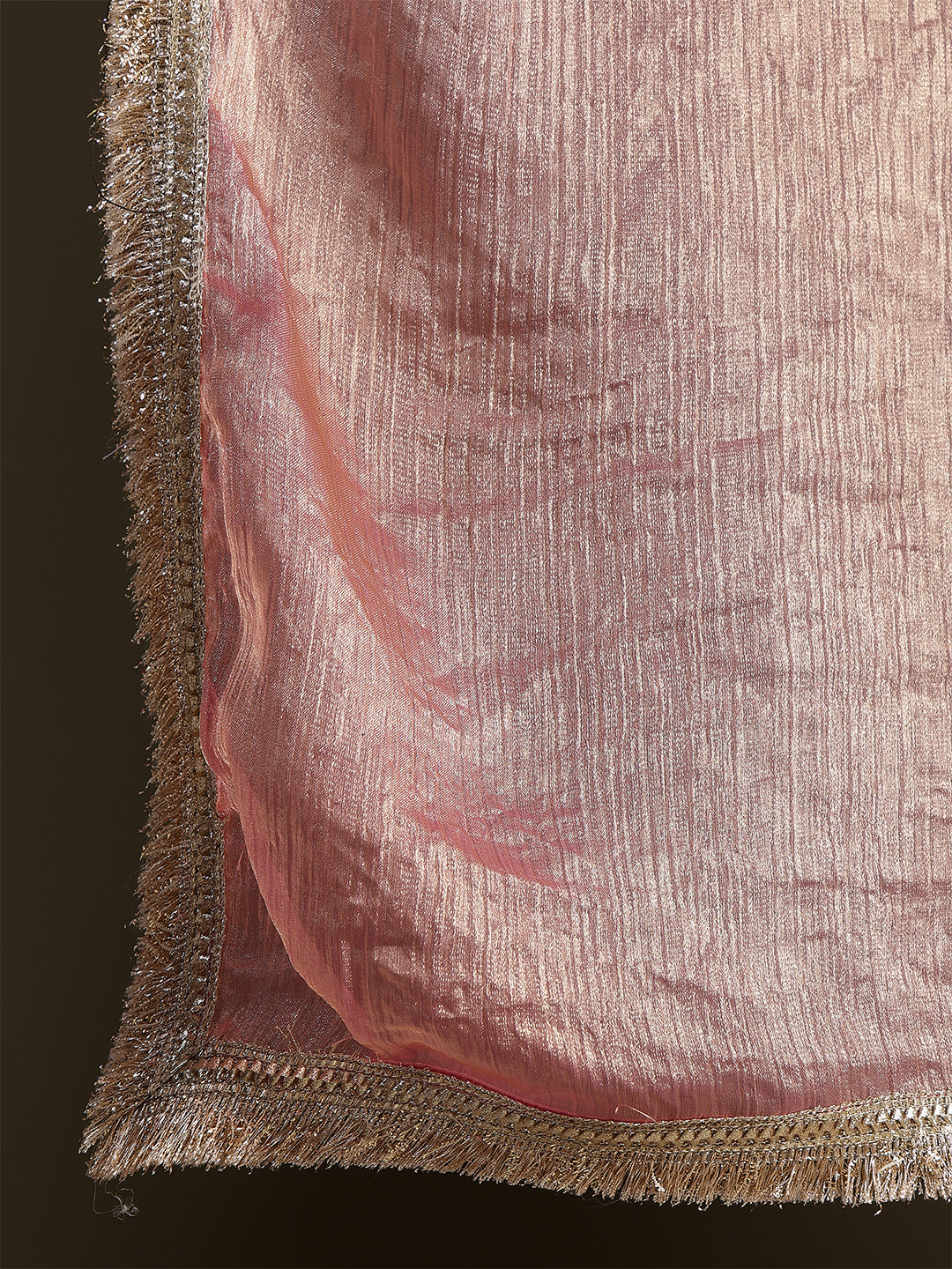 Pink Saree embellished with lace & Unstitched blouse | LASVINI - Redefining Indian Fashion with Elegance