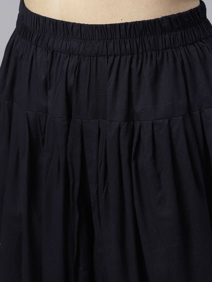 Navy Blue Ankle Length Cotton Dhoti Pant | LASVINI - Redefining Indian Fashion with Elegance