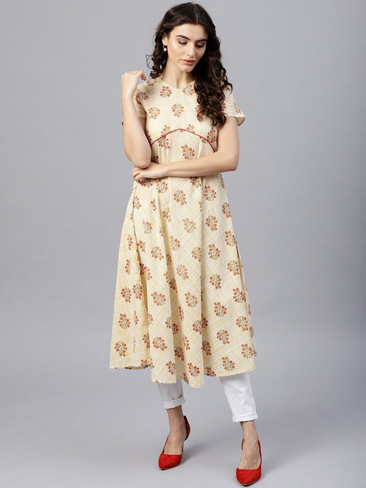 Multi Colored Tunic With One Sided Collar And 3/4 Sleeves | LASVINI - Redefining Indian Fashion with Elegance