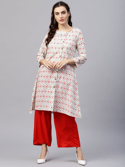 Multi Colored Kurta With Half Sleeves And V-Neck | LASVINI - Redefining Indian Fashion with Elegance