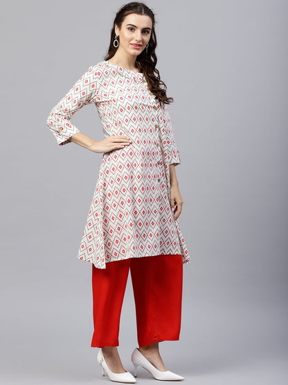 Multi Colored Kurta With Half Sleeves And V-Neck | LASVINI - Redefining Indian Fashion with Elegance